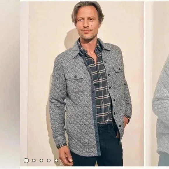 Faherty Other - NWT Faherty Epic Quilted Fleece CPO Shirt Jacket Shacket Med Charcoal Grey XXL